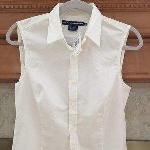 Ralph Lauren Sport Sleeveless White Blouse NWT 8